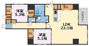 シークレフ北浜の物件間取画像